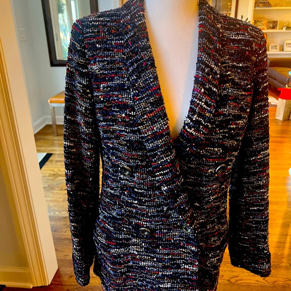 CHANEL Black Multi-color Tweed Jacket